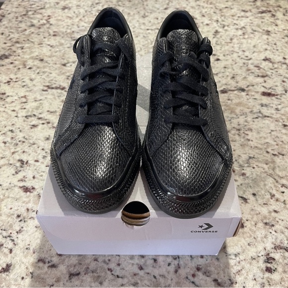 NWB Converse Black Leather One Star Pro OX Jamie Platt Size 6 mens Snakeskin New - Picture 2 of 6